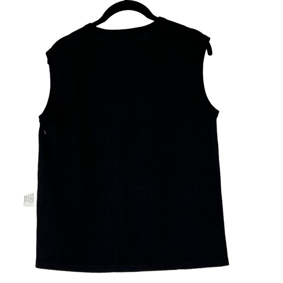 NWT TERAZZO Black Sleeveless Knit Sequins Santa Sweater Vest Women's Size S - Picture 6 of 14